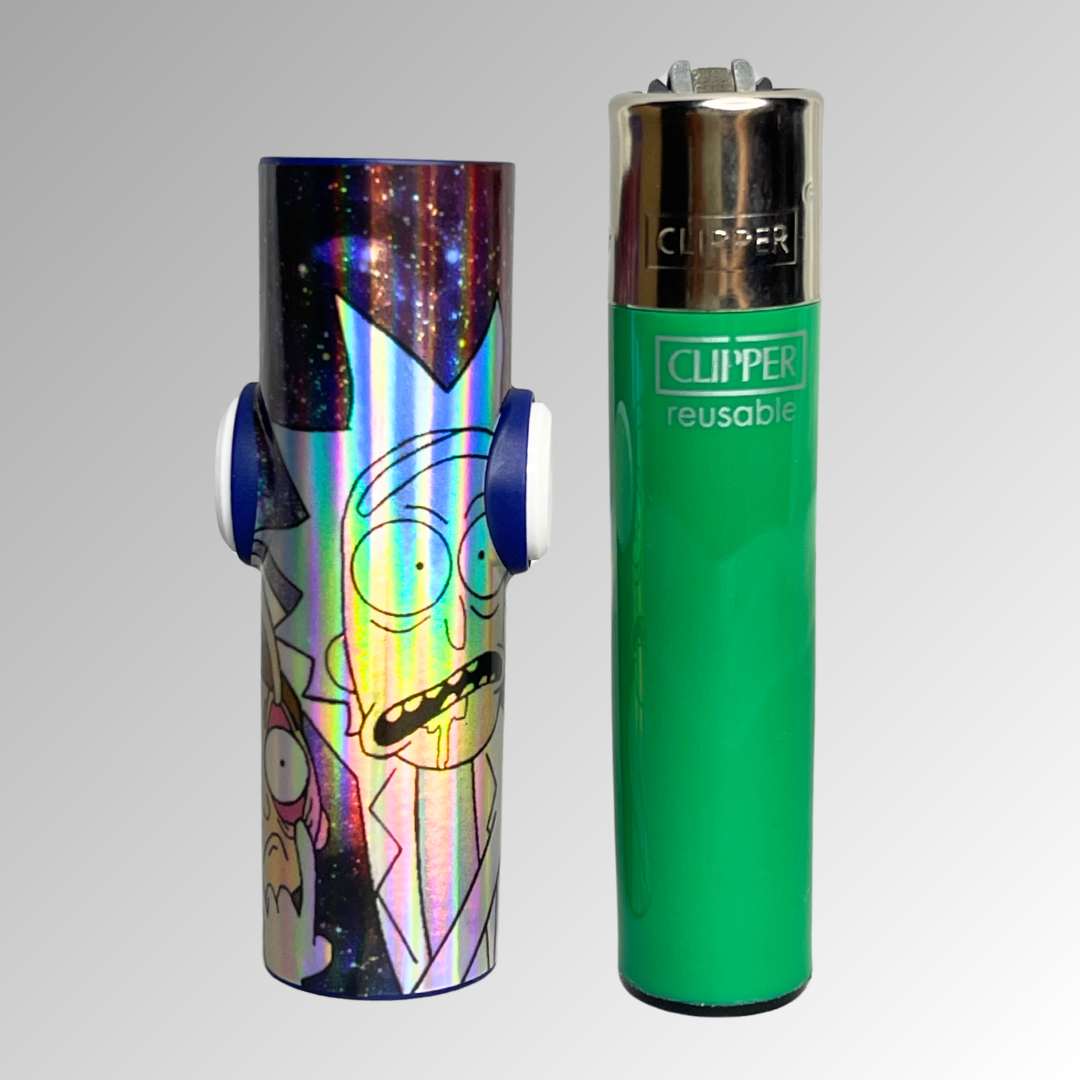 FLKR LYTR® Limited Edition Amazon Prime Must Have Fidget Spinner Lighter Case R&M Holographic Blue for Clipper Lighter® Case - $14.99
