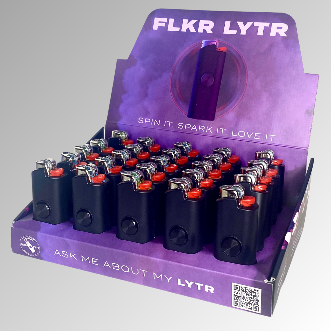 Flkr Lytr Fidget Spinner Bic Lighter Case 25pcs Display Tray, Black Flkr Lytr Fidget Spinner Bic Lighter Case 25pcs Display Tray, Black