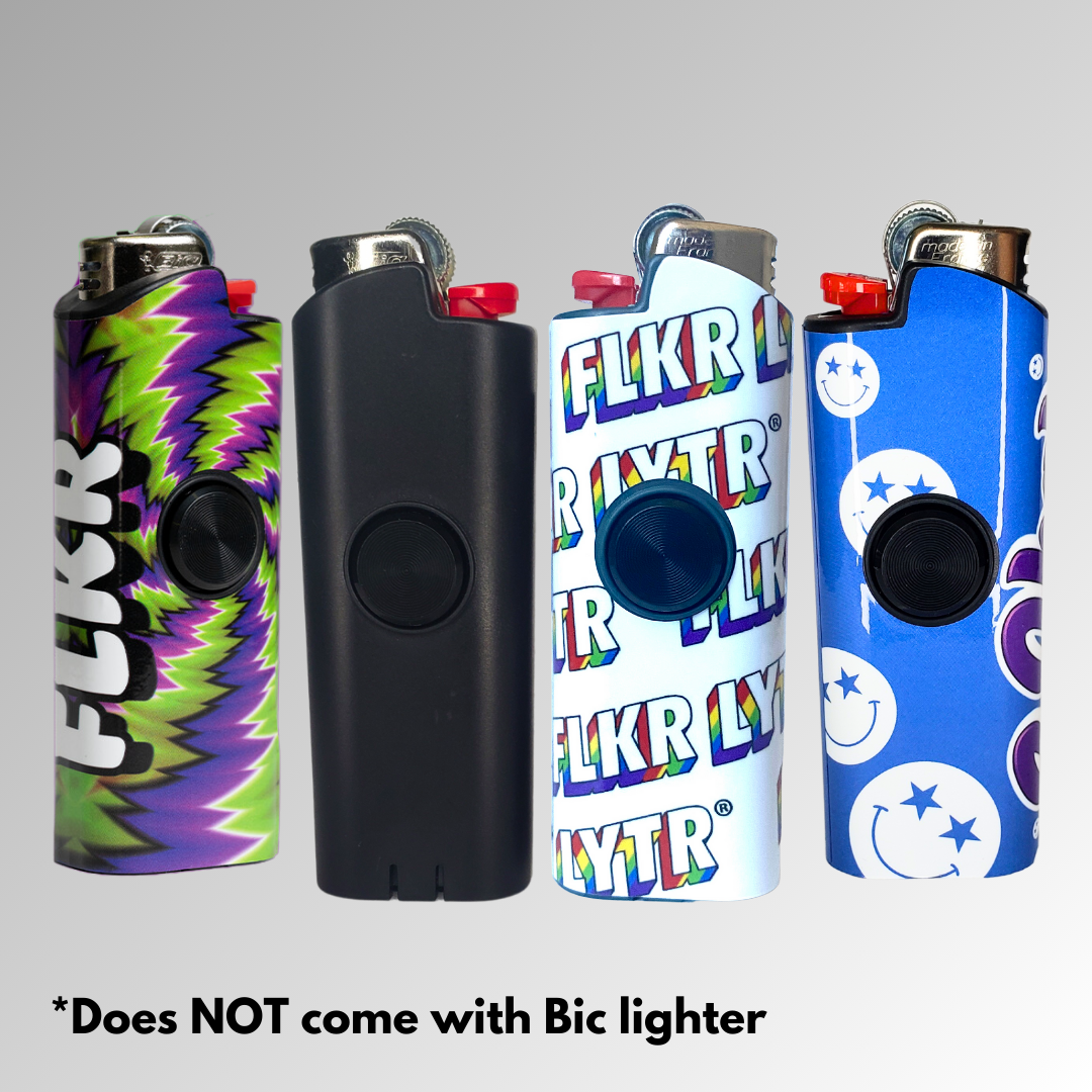 FLKR LYTR® Amazon Prime Fidget Spinner Lighter Case 4 pack for Bic Lighter® Case Rainbow, Trippy, DRK NYTE , So High - $34.99
