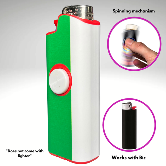 FLKR LYTR® Fidget Spinner Lighter Case "Italian Flag" for Bic® Spinner Lighter Case