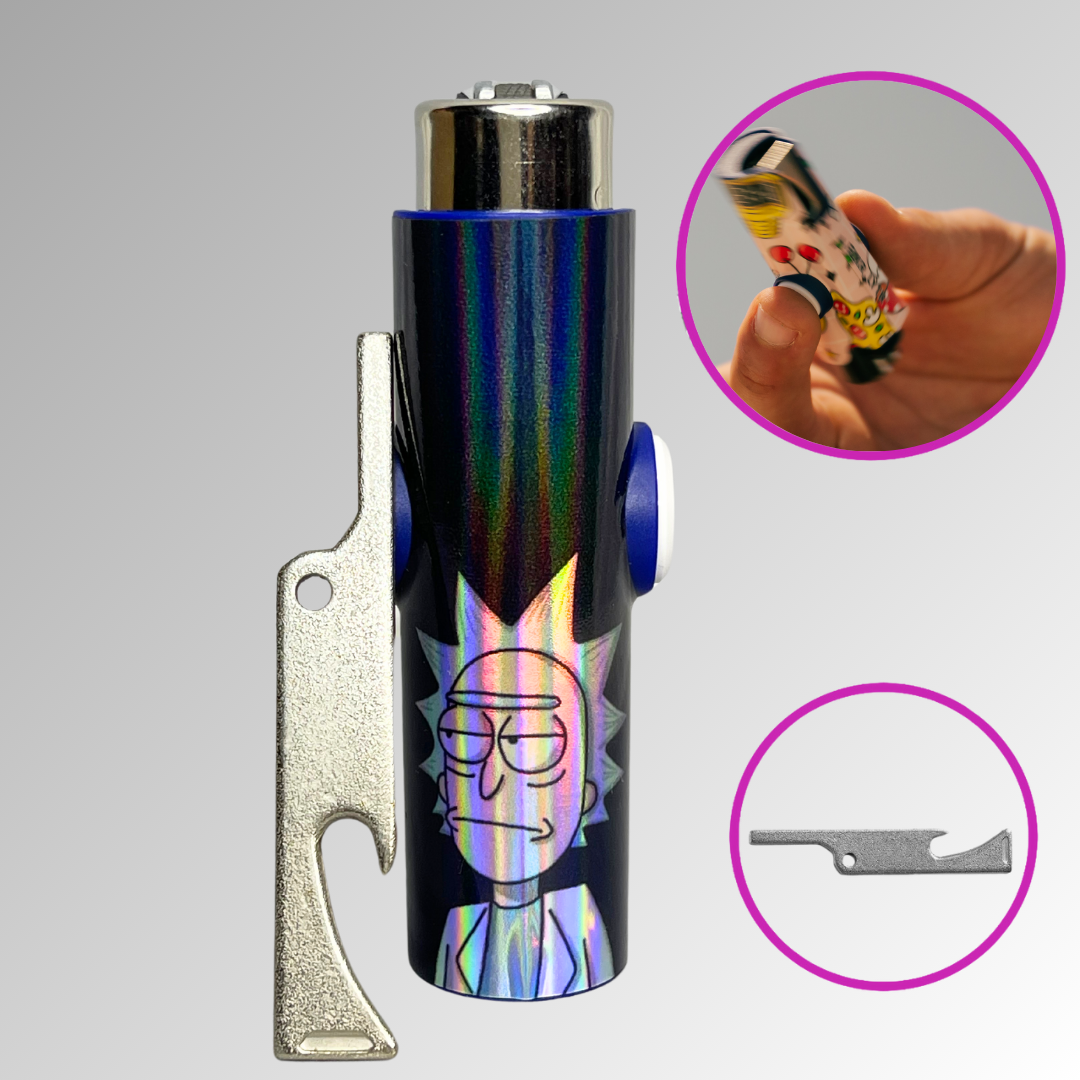 FLKR LYTR® Limited Edition Amazon Must Have Fidget Spinner Lighter Case Rick Holographic Blue for Clipper Lighter® Case - $14.99