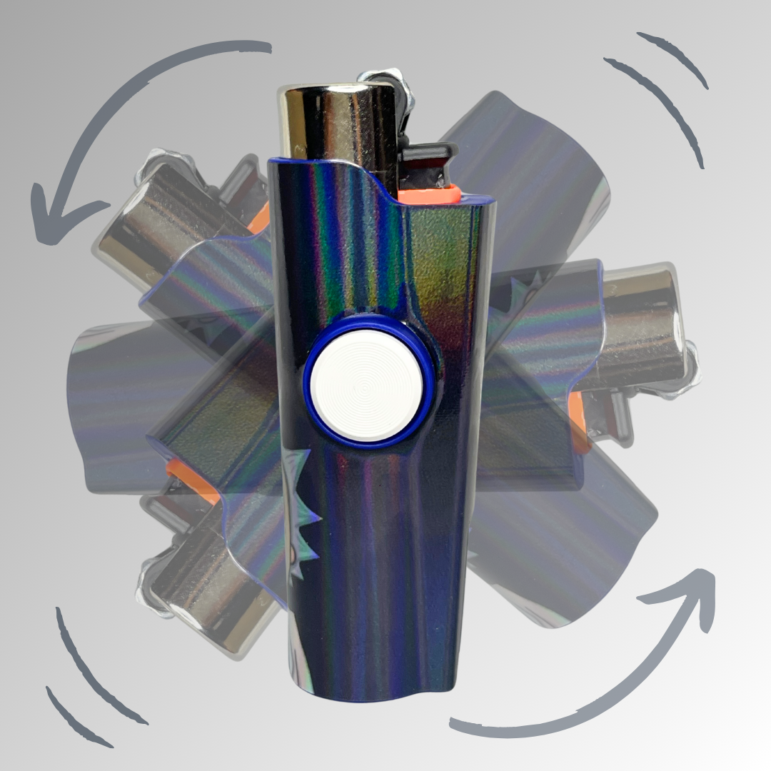 FLKR LYTR® Limited Edition Amazon Must Have Fidget Spinner Lighter Case Rick Holographic Blue for Clipper Lighter® Case - $14.99