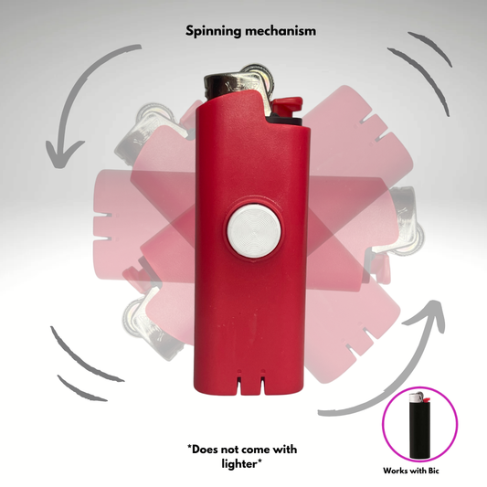 FLKR LYTR® Rojo (Red) Fidget Spinner Lighter Case Amazon Must Have "Rojo (Red)" for Bic® Spinner Lighter Case