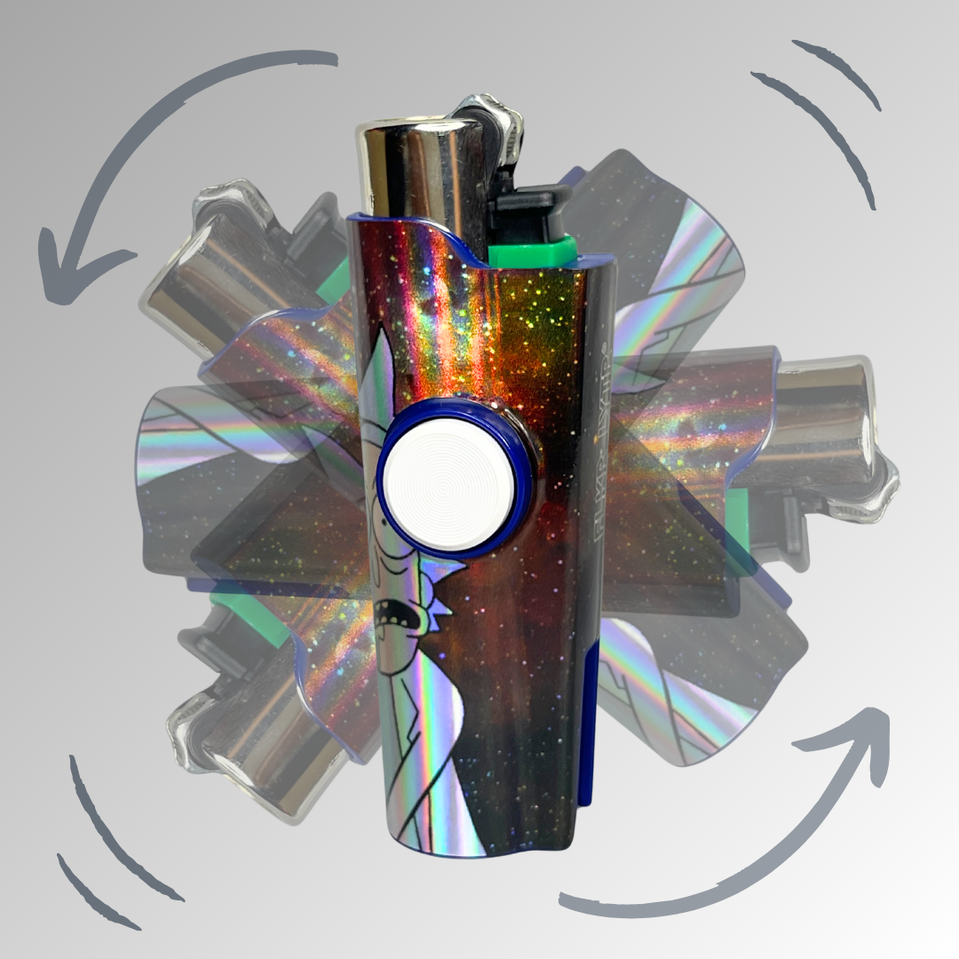 FLKR LYTR® Limited Edition Amazon Prime Must Have Fidget Spinner Lighter Case R&M Holographic Blue for Clipper Lighter® Case - $14.99
