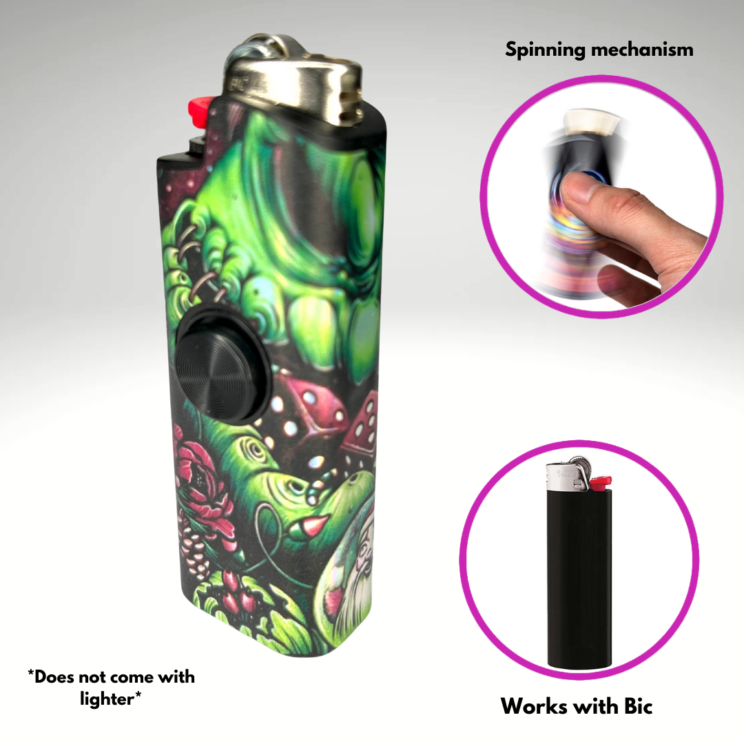 FLKR LYTR Fidget Spinner Lighter Case "Boogie Man" for Bic Spinner L FLKR LYTR Fidget Spinner Lighter Case "Boogie Man" for Bic Spinner L