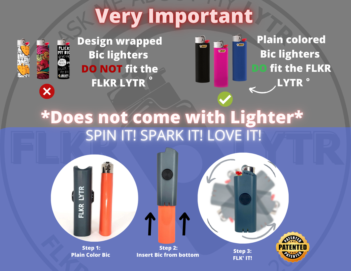 FLKR LYTR® Fidget Spinner Lighter Case "Gojo" for Bic® Spinner Lighter Case | FLKR LYTR - $11.99