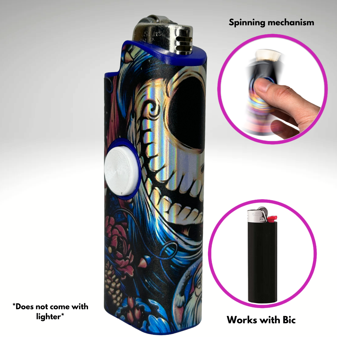 FLKR LYTR® Fidget Spinner Lighter Case "Jack Skelly" for Bic® Spinner Lighter Case | FLKR LYTR - $11.99)