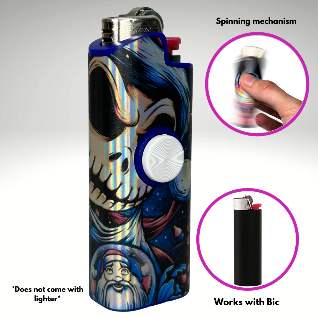 FLKR LYTR® Fidget Spinner Lighter Case "Jack Skelly" for Bic® Spinner Lighter Case | FLKR LYTR - $11.99)