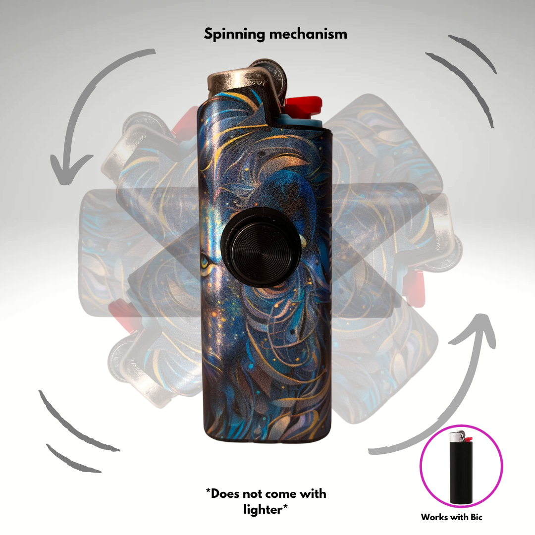 FLKR LYTR® Fidget Spinner Lighter Case "Leo" for Bic® Spinner Lighter Case