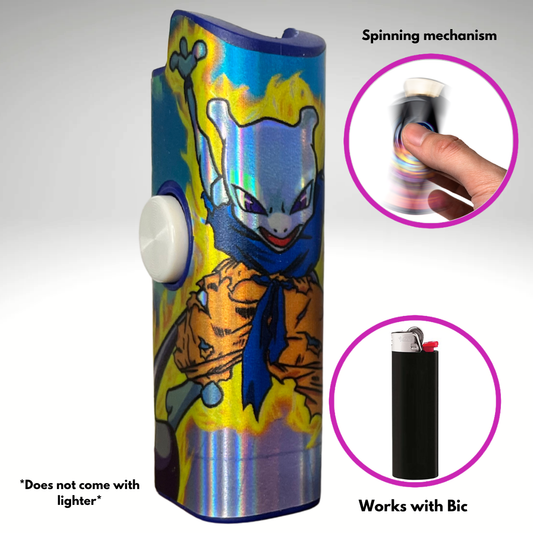 FLKR LYTR® Amazon Prime Must Have Fidget Spinner Lighter Case "MewKu" for Bic® Lighter Case