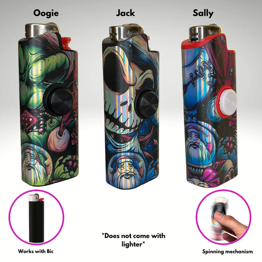 FLKR LYTR® Nightmare pack "Oogie, Jack, Sally" Fidget Spinner Lighter Case for Bic® | FLKR LYTR