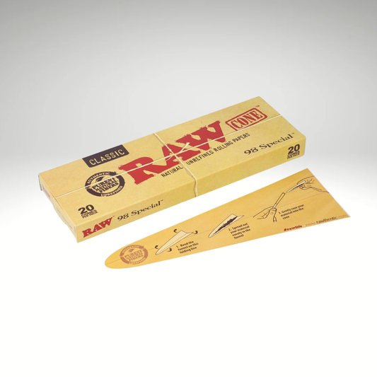 Raw Natural Unrefined Rolling Papers: 20 Cone Pack