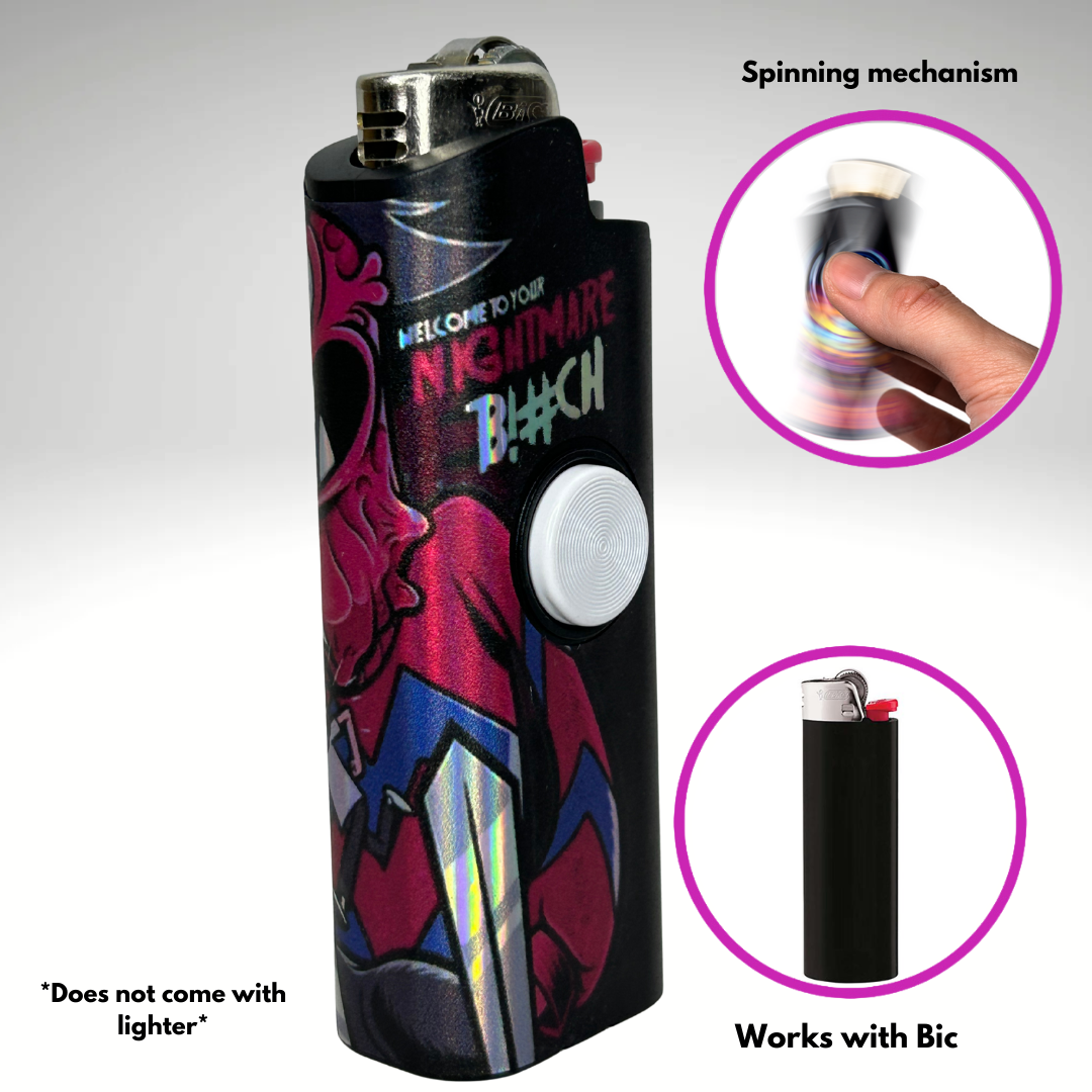 FLKR LYTR® Fidget Spinner Lighter Case "Scarie Terrie" for Bic® Spinner Lighter Case | FLKR LYTR - $11.99)