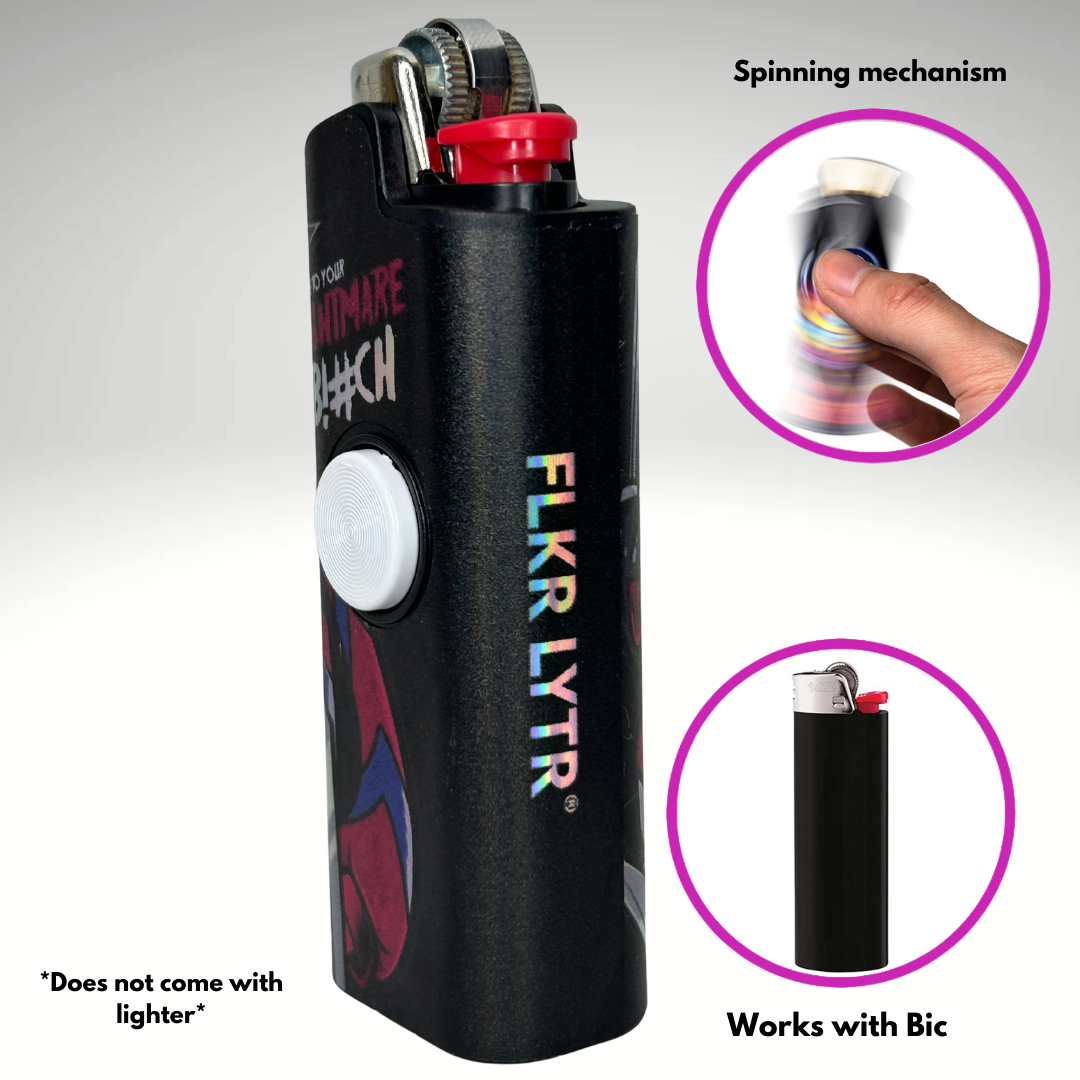 FLKR LYTR® Fidget Spinner Lighter Case "Scarie Terrie" for Bic® Spinner Lighter Case | FLKR LYTR - $11.99)