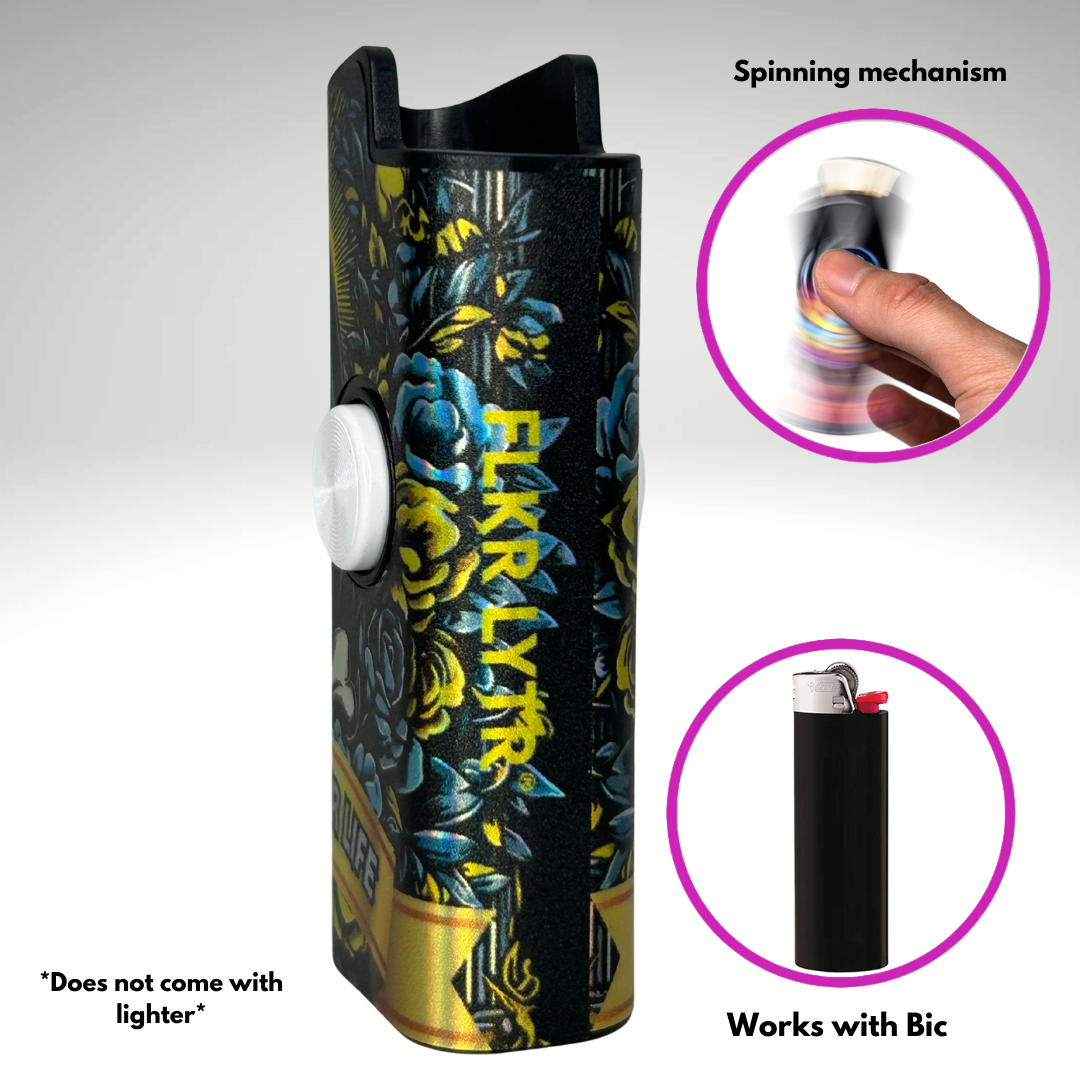 FLKR LYTR® Fidget Spinner Lighter Case "Ghostman" for Bic® Spinner Lighter Case | FLKR LYTR - $11.99)