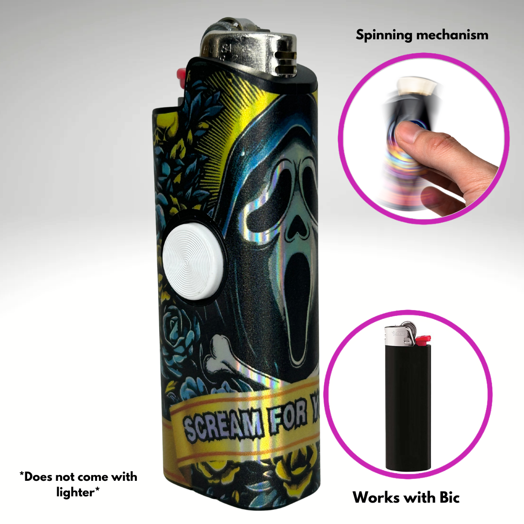FLKR LYTR® Fidget Spinner Lighter Case "Ghostman" for Bic® Spinner Lighter Case | FLKR LYTR - $11.99)