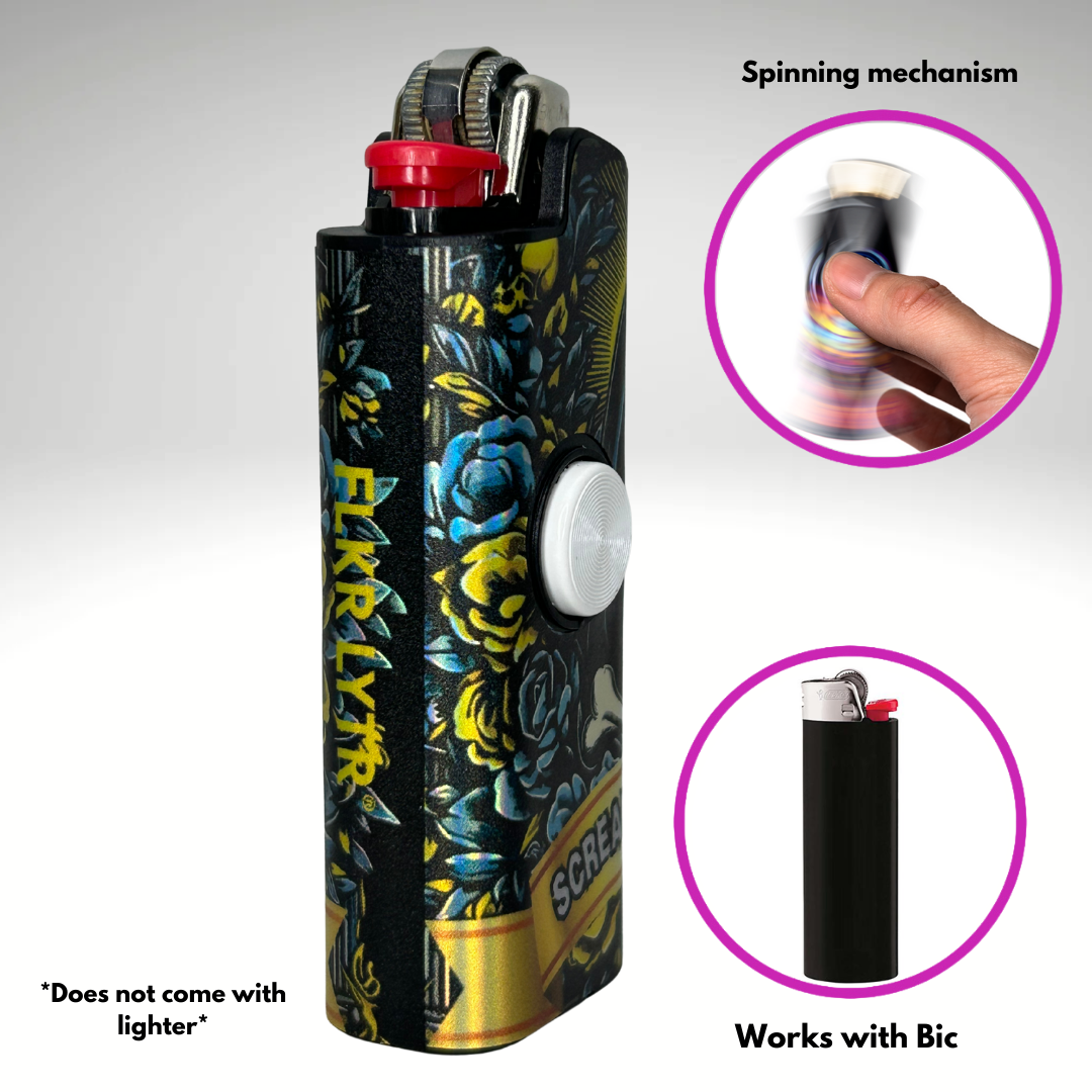 FLKR LYTR® Fidget Spinner Lighter Case "Ghostman" for Bic® Spinner Lighter Case | FLKR LYTR - $11.99)