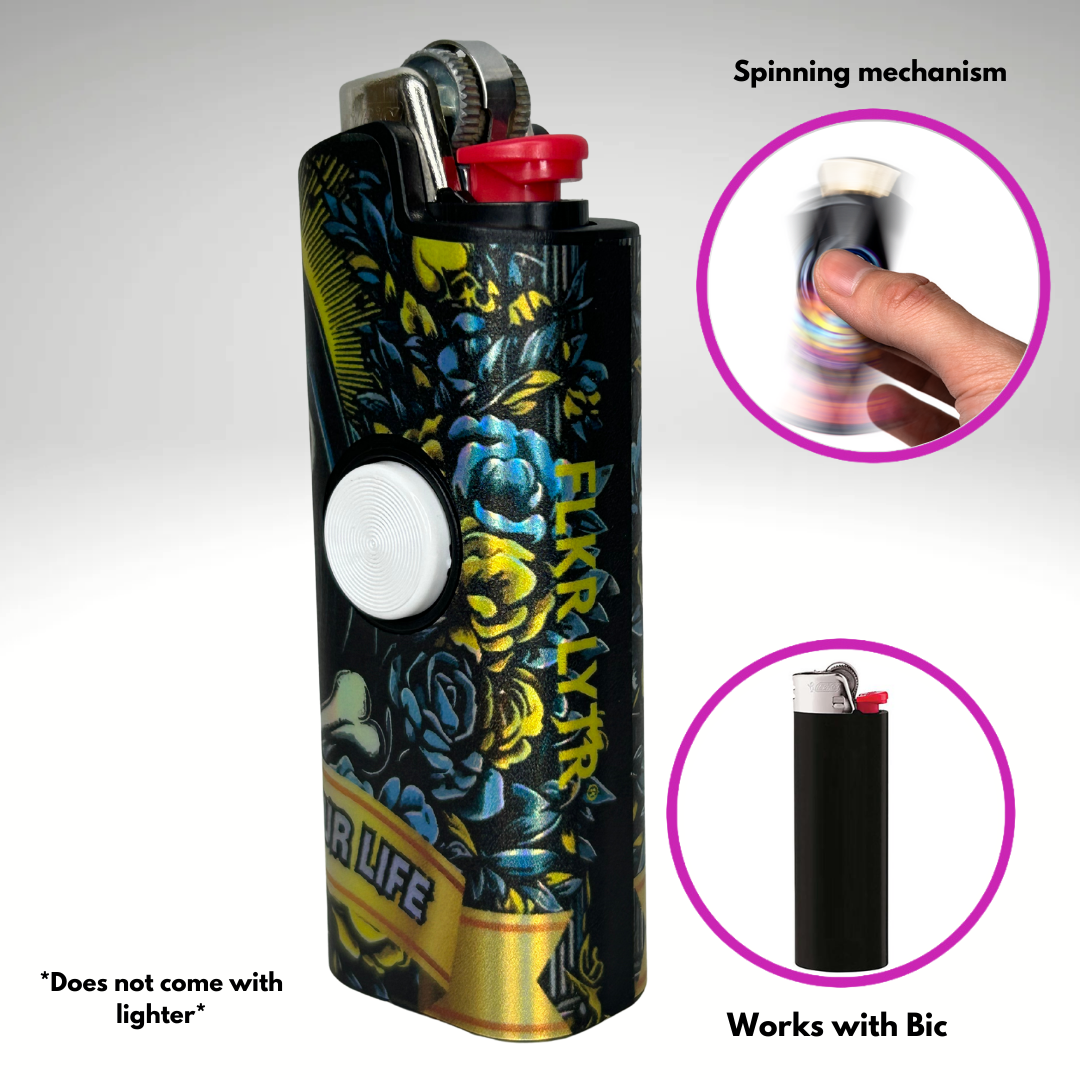 FLKR LYTR® Fidget Spinner Lighter Case "Ghostman" for Bic® Spinner Lighter Case | FLKR LYTR - $11.99)