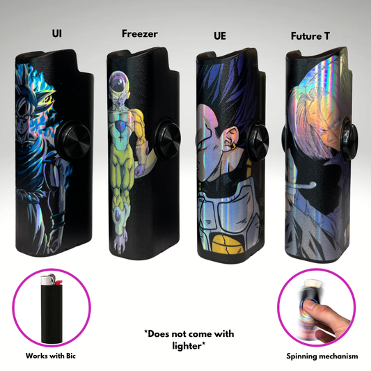 FLKR LYTR: "Z Pack" 4pcs Fidget Spinner Case for Bic Lighters- High-Quality Body for Bic Lighter and Spinning Mechanism