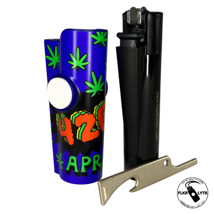 FLKR LYTR® Fidget Spinner Lighter Case "April 420th" for Clipper Lighter® Case fidget spinner lighter case - $12.95