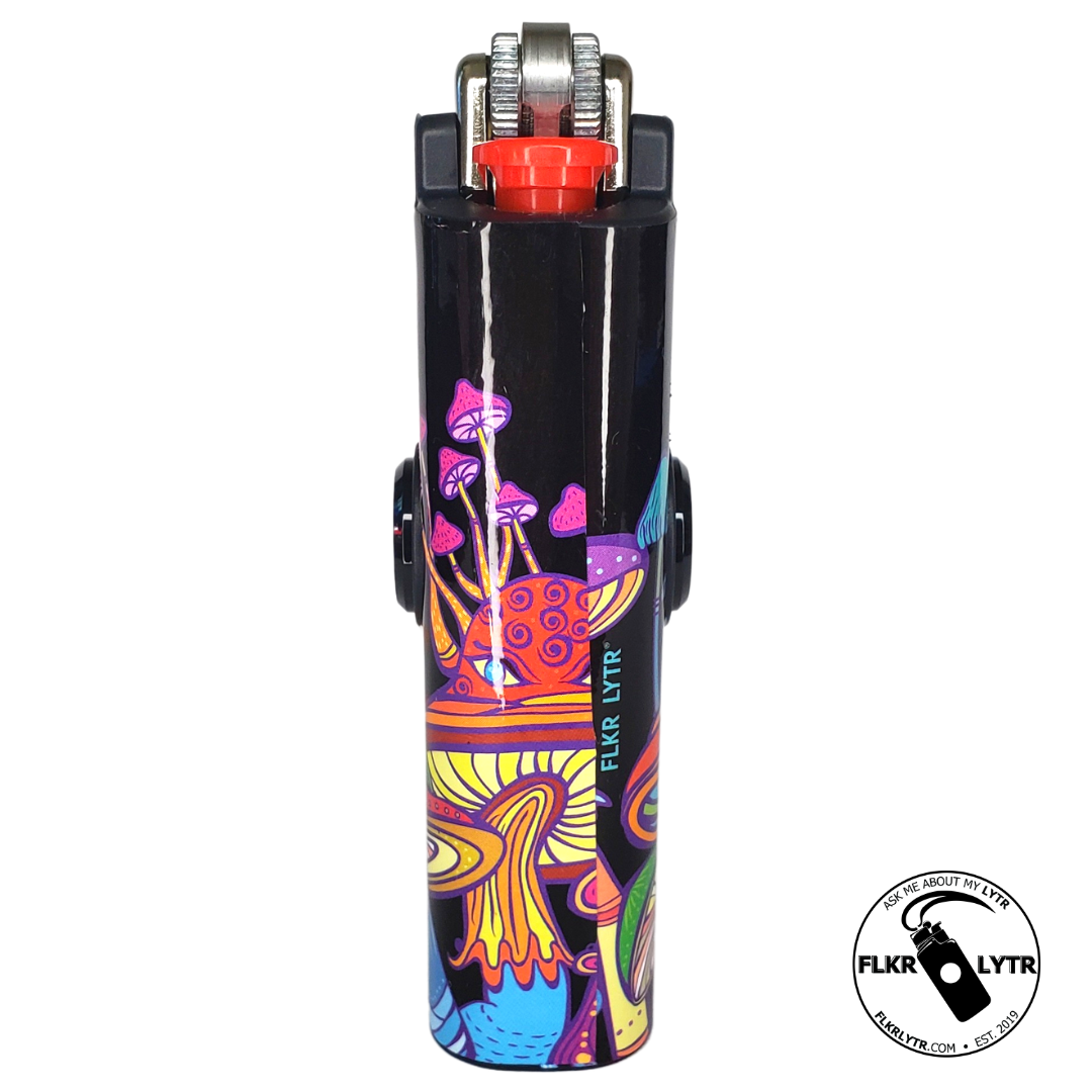 FLKR LYTR® Fidget Spinner Lighter Case "Big Mushroom Garden" for Bic® Lighter Case - $11.99