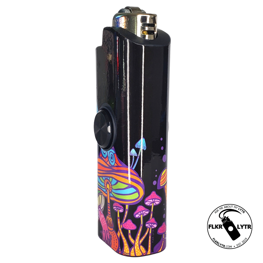 FLKR LYTR® Fidget Spinner Lighter Case "Big Mushroom Garden" for Bic® Lighter Case - $12.49