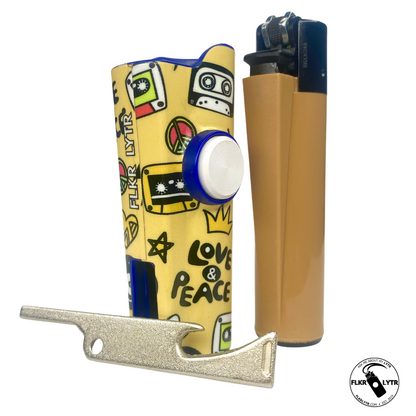 FLKR LYTR® Fidget Spinner Lighter Case "Love and Peace" for Clipper Lighter® Case fidget spinner lighter case - $12.95