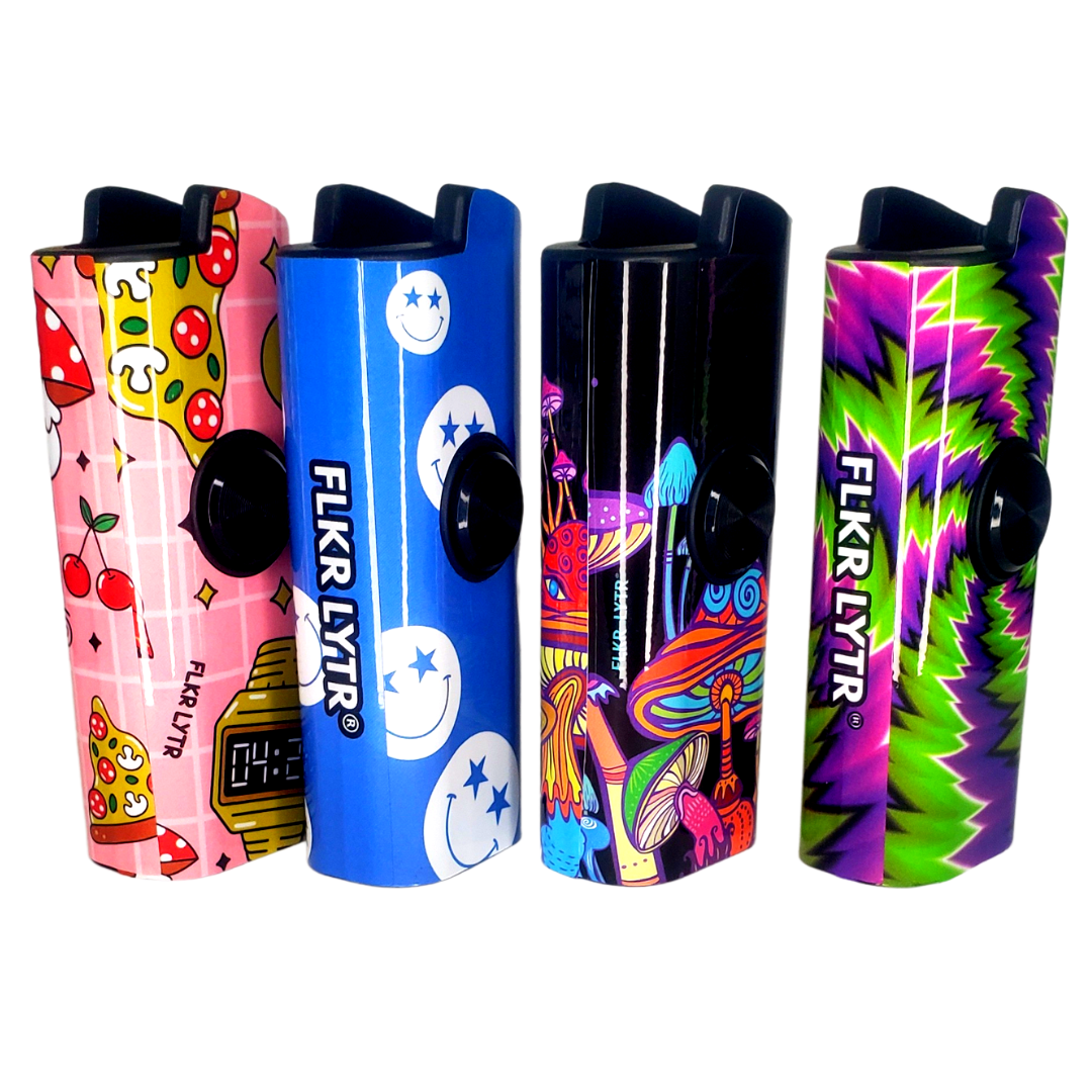 Fidget spinner lighter case 4 pack, works with Bic lighters