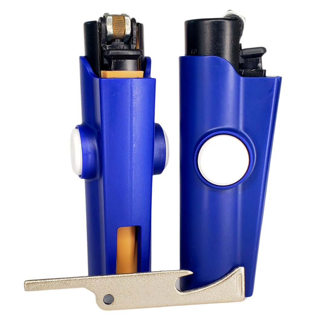 FLKR LYTR  Primer  Must Have Fidget Spinner Lighter Case Navy Blue for Clipper Lighter Case 