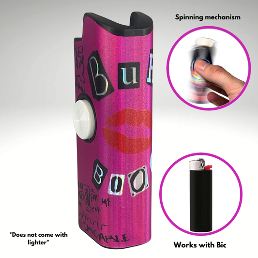 FLKR LYTR® Fidget Spinner Lighter Case "Burn Book" for Bic® Spinner Lighter Case | FLKR LYTR - $11.99