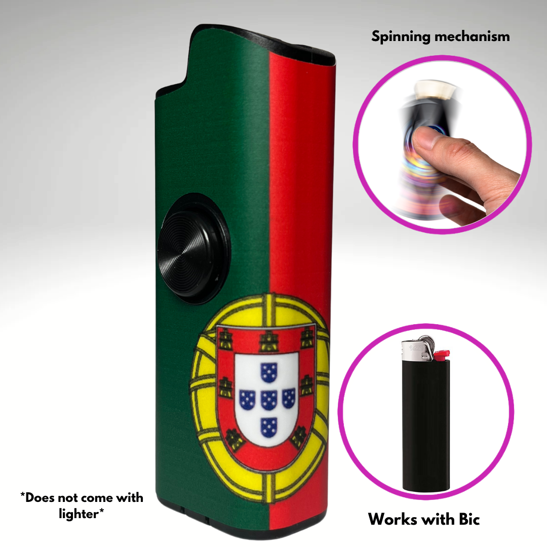 FLKR LYTR® Fidget Spinner Lighter Case "Portugal Flag" for Bic® Spinner Lighter Case