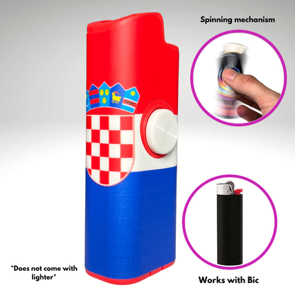 FLKR LYTR® Fidget Spinner Lighter Case "Croatian Flag" for Bic® Spinner Lighter Case
