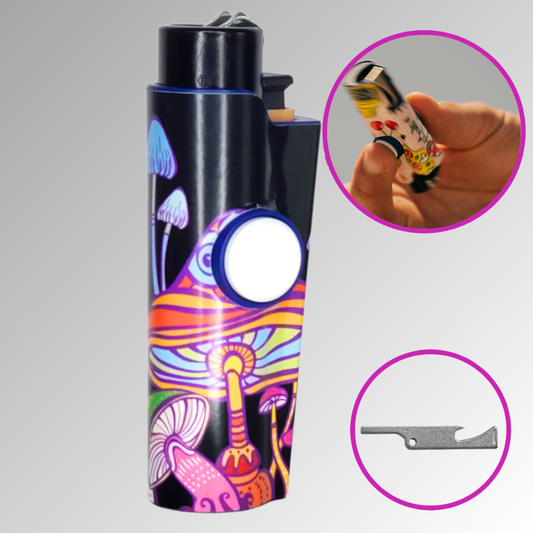 FLKR LYTR® Fidget Spinner Lighter Case "Mushroom Garden" for Clipper Lighter® Case - $11.99