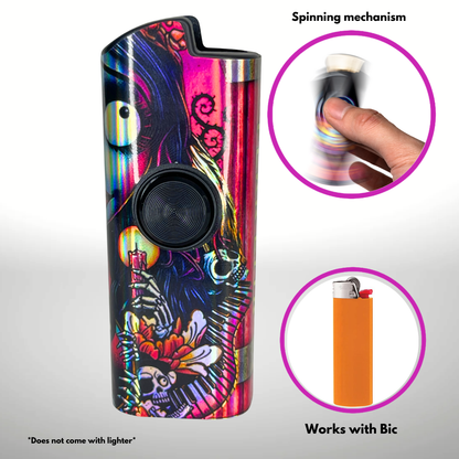 FLKR LYTR® Fidget Spinner Lighter Case "Dead Bride" for Bic® Spinner Lighter Case | FLKR LYTR - $11.99