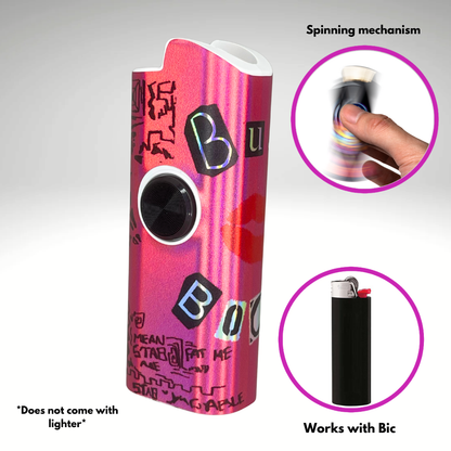 FLKR LYTR® Fidget Spinner Lighter Case "Burn Book" for Bic® Spinner Lighter Case | FLKR LYTR - $11.99