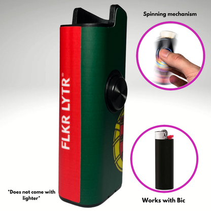 FLKR LYTR® Fidget Spinner Lighter Case "Portugal Flag" for Bic® Spinner Lighter Case