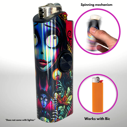 FLKR LYTR® Fidget Spinner Lighter Case "Dead Bride" for Bic® Spinner Lighter Case | FLKR LYTR - $11.99