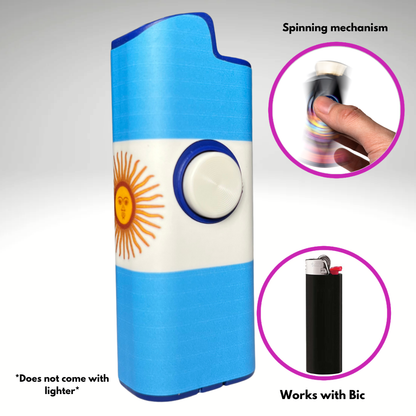 FLKR LYTR® Fidget Spinner Lighter Case "Argentina Flag" for Bic® Spinner Lighter Case