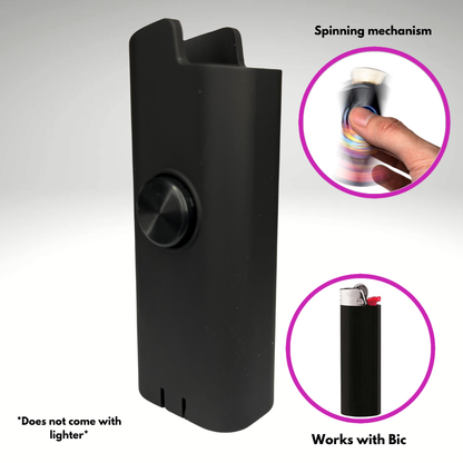FLKR LYTR® Amazon Prime Fidget Spinner Lighter Case Amazon Must Have "BLK MATTE" for Bic® Spinner Lighter Case