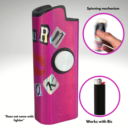 FLKR LYTR® Fidget Spinner Lighter Case "Burn Book" for Bic® Spinner Lighter Case | FLKR LYTR - $11.99