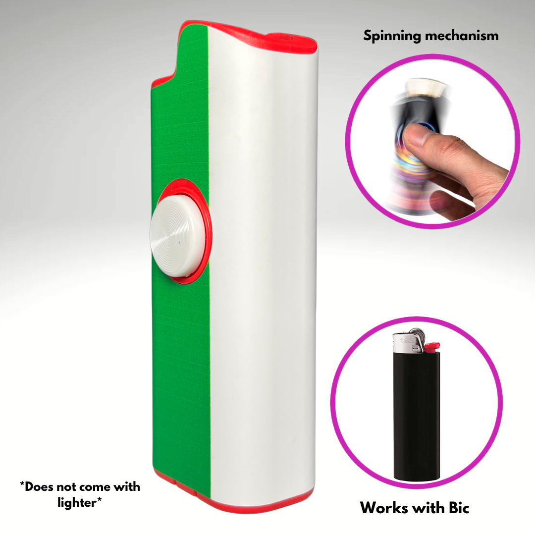 FLKR LYTR® Fidget Spinner Lighter Case "Italian Flag" for Bic® Spinner Lighter Case