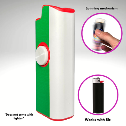 FLKR LYTR® Fidget Spinner Lighter Case "Italian Flag" for Bic® Spinner Lighter Case