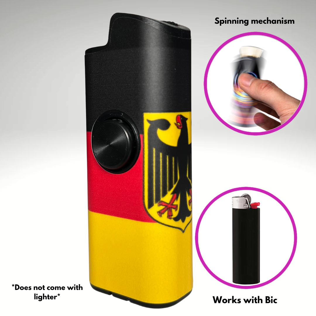 FLKR LYTR® Fidget Spinner Lighter Case "German Flag" for Bic® Spinner Lighter Case