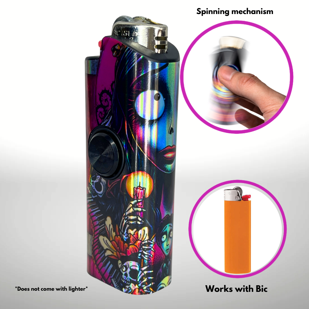 FLKR LYTR® Fidget Spinner Lighter Case "Dead Bride" for Bic® Spinner Lighter Case | FLKR LYTR - $11.99