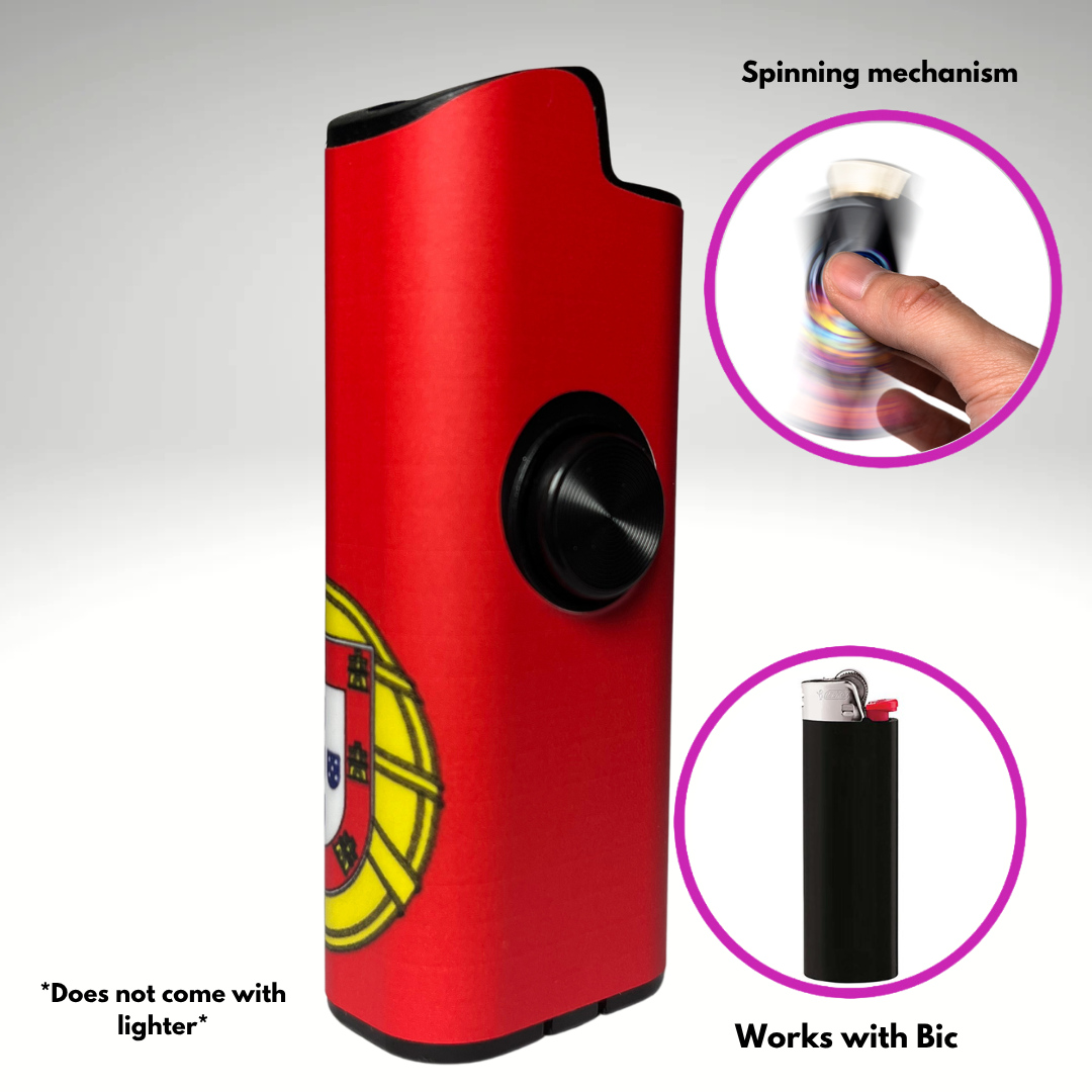 FLKR LYTR® Fidget Spinner Lighter Case "Portugal Flag" for Bic® Spinner Lighter Case