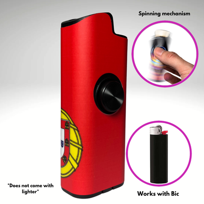 FLKR LYTR® Fidget Spinner Lighter Case "Portugal Flag" for Bic® Spinner Lighter Case