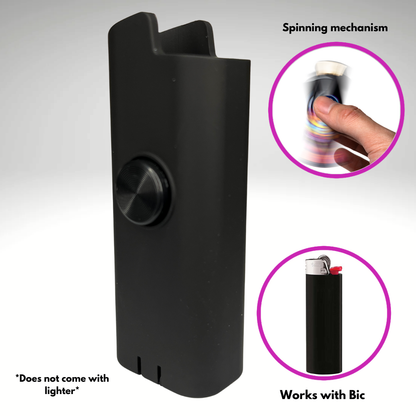 FLKR LYTR® Amazon Prime Fidget Spinner Lighter Case Amazon Must Have "BLK MATTE" for Bic® Spinner Lighter Case