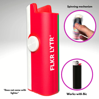 FLKR LYTR® Fidget Spinner Lighter Case "Italian Flag" for Bic® Spinner Lighter Case