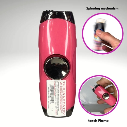 FLKR LYTR: Pink Fidget Torch Lighter with Vibrant Finish, Spinning Mechanism, Windproof Jet Flame & Ideal for Candles and Outdoor Adventures - Accessory