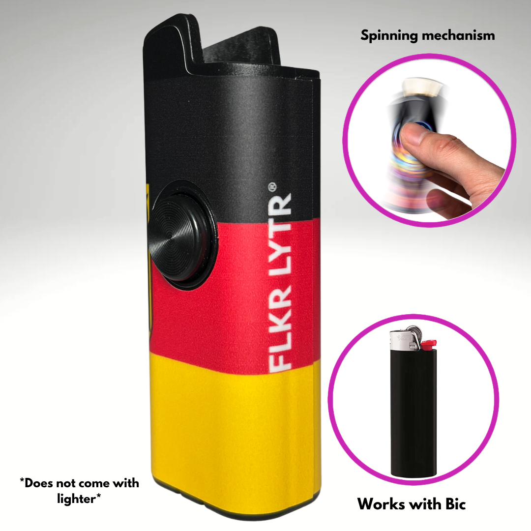 FLKR LYTR® Fidget Spinner Lighter Case "German Flag" for Bic® Spinner Lighter Case